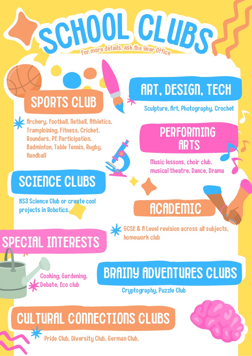 A3 School Clubs Poster